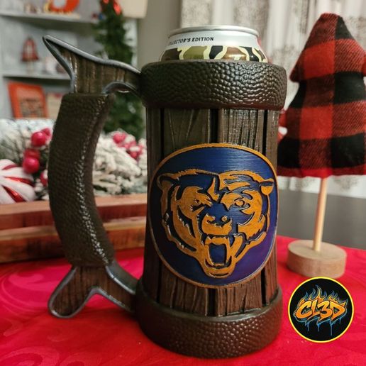 Tavern Stein Can Koozie - Football - Bears - Tallboy and 12oz 3D model