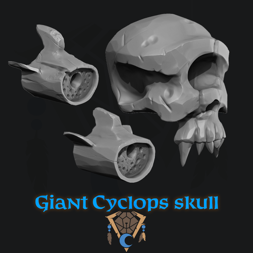 Giant Cyclops skull AeA i Of, Archivo STL Cráneo de cíclope gigante・Idea de impresión 3D para descargar, Blue_moon_workshop