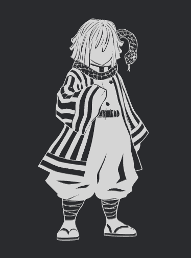 Iguro Obanai (Silhouette Style) - 3D model önizlemesi