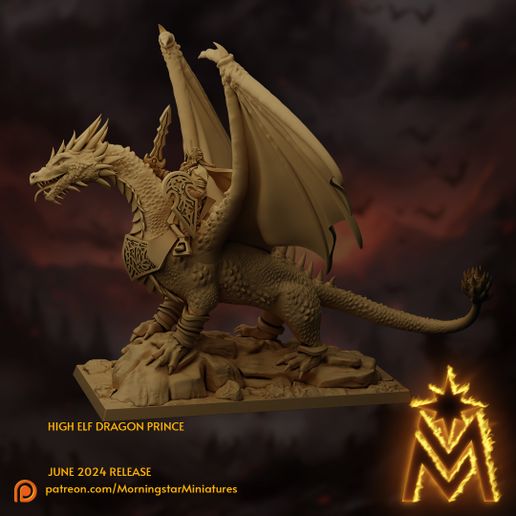 1b-High-Elf-Dragon-Prince-32mm-Side.jpg High Elf Dragon Prince | Presupported Miniature