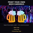 1000025285.jpg BEER MUG EARRINGS WITH FOAM | OKTOBERFEST & PARTY JEWELRY | STL FILE V3