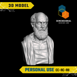 Hippocrates-Personal.png Modelo 3D de Hipócrates - Ficheiro STL de alta qualidade para impressão 3D (USO PESSOAL)