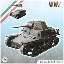 1-PREM.jpg STL file Fiat-Ansaldo L6-40 Italian light tank - Italy WW2 World War 2 Afrika Balkans Carro armato Germany German・Model to download and 3D print