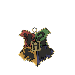 Hogwarts-Crest-Key-chain-v1.png Fichier STL Porte-clés Harry Potter, écusson de Poudlard・Modèle à télécharger et à imprimer en 3D, DamianBismeijer