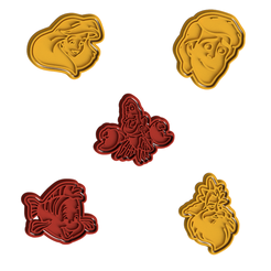 Ariel Set.png STL file Ariel Cookie Cutter Set・3D print design to download