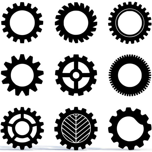 Industrial Gear Collection – Mechanical Cogwheel Set – CNC Laser Cut STL