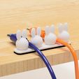 2.jpg STL file USB cable holder (Rabbits type)・3D printable model to download