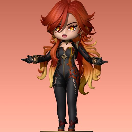 STL file CHIBI Archon Natlan Mavuika / Kiongozi (Haborym) from GENSHIN ...