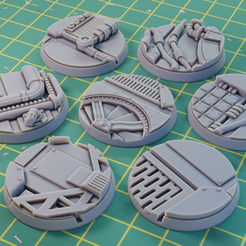 se1.png 3D file 32mm Scifi Metal Plating Bases Set-1・3D printable design to download