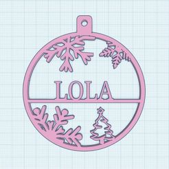 Image-LOLA.jpg STL-Datei WEIHNACHTSBAUMKUGELN LOLA. WEIHNACHTSSCHMUCK. WEIHNACHTSBIRNEN MIT NAMEN. ADORNO ÁRBOL DE NAVIDAD LOLA.・Vorlage für 3D-Druck zum herunterladen