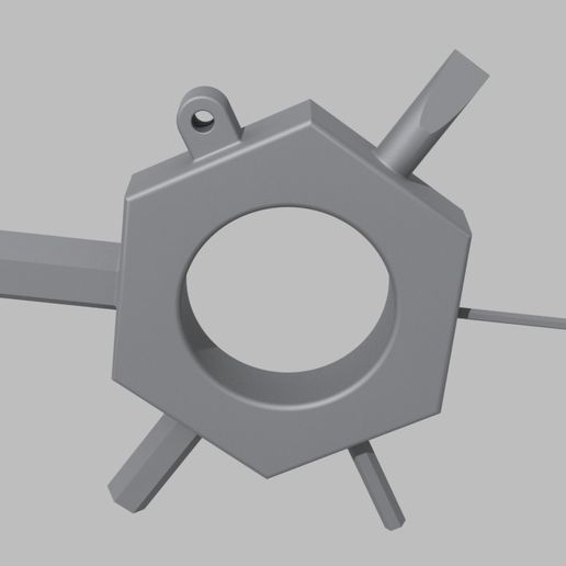 Keychain Allen wrench multi-tool 3D model