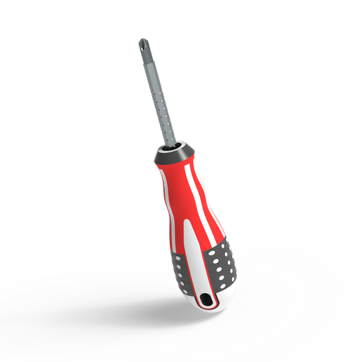 Ergonomic 1/4" Hex Bit Screwdriver Handle (3D Printable)