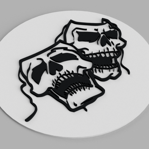 1.png Mask Skull Theater Logo Coaster