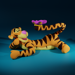 tygrysek-render-1.png Fichier STL gratuit Tigger・Objet imprimable en 3D à télécharger