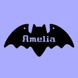 Amelia.png UK PERSONALIZED BAT DECORATION FOR TOP 3000 UK FIRST NAMES