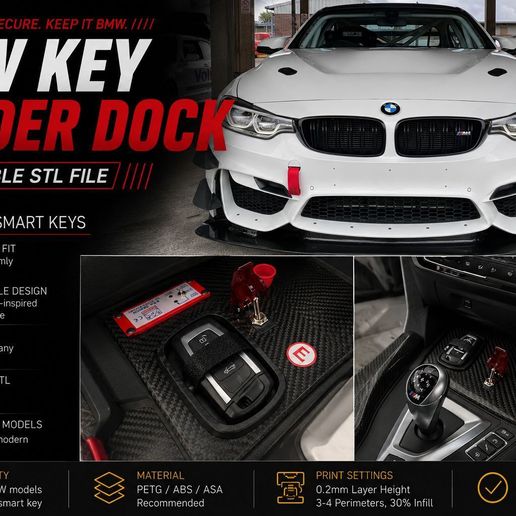 🔑 BMW Key Holder for Modern Smart Key – M2 M3 M4 M5 F/G Series STL・ STL ...