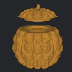 Captura-de-Pantalla-2023-09-25-a-las-23.16.53.jpg Archivo STL GRAN DISPENSADOR DE BOMBONES CREPPY PUMPKIN CANDY BOWL - HALLOWEEN 180X180X162 MM IMPRESION IN SITU・Plan para descargar y imprimir en 3D