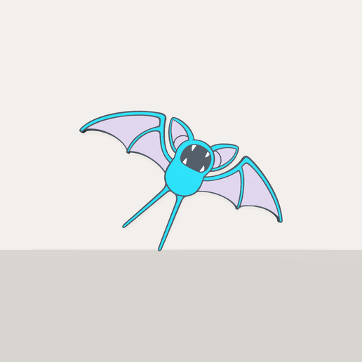 Pokemon Kanto Zubat #041 Keychain 3D model by StrataStudio