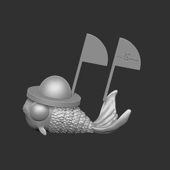 goldfish-hat.jpg Fichier STL gratuit LE CHAPEAU ET LE DRAPEAU POUR PEPITO !!!!・Modèle à télécharger et à imprimer en 3D, Make_It_Michael