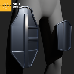 1.png Archivo 3D The Mandalorian - Armadura de placa de muslo - Modelo 3D - STL (descarga digital)・Diseño imprimible en 3D para descargar