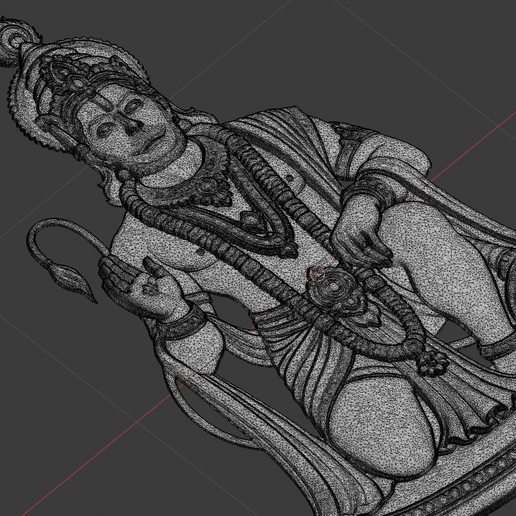 🧎 Lord Hanuman Sitting Kneeling | High-Detail STL & CNC Relief・ 3D File ...