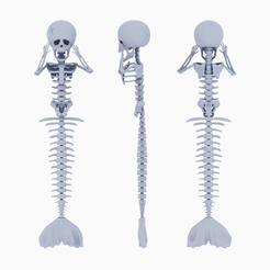 skeleton.png Halloween Mermaid Skeleton - Articulated - Print in place