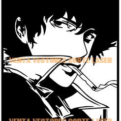 SPIKE-marca-de-agua.png COWBOY BEBOP - SPIKE WALL ART DECORATION - ANIME 3D PRINTING AND LASER CUTTING
