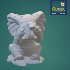 2021-12-15-10_40_19-ppt6BBB.pptm-Automatisch-wiederhergestellt-PowerPoint.png Download STL file Elephant Baby 3d Model • 3D printer template, Gouza-Tech