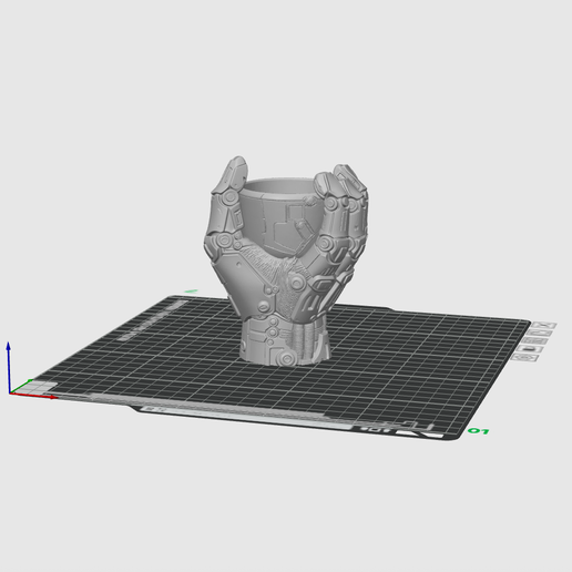 Robot Hand Pen Holder STL – Futuristic Mechanical Desk Organizer 3D Print File – Cyberpunk Pencil Cup Model