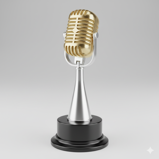 Singing Trophy – Vocal Performance Award 3D Model