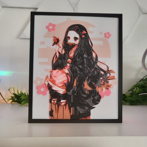 20230803_153055.jpg Light Box Nezuko (Demon Slayer) multi-colored lithophanie