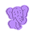 elefante d 8 cm.stl elephant cookie cutter / elefante cortador de galleta