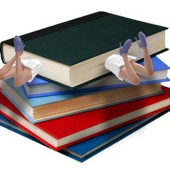 bookmark.jpg Archivo STL gratis chica en el libro - Marcador / Lesezeichen・Modelo de impresión 3D para descargar