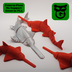 image140.png STL file Sawfish Flexi (Saw Shark)・3D printable model to download