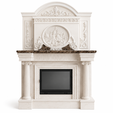 12-1.png Luxury Classical Fireplace Mantel with Overmantel STL 3D Model for CNC Wood Carving and 3D Printing