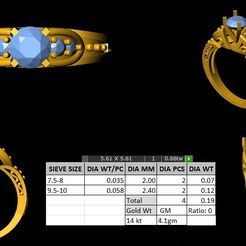 2.jpeg Fichier STL Bague à diamant solitaire・Plan pour imprimante 3D à télécharger