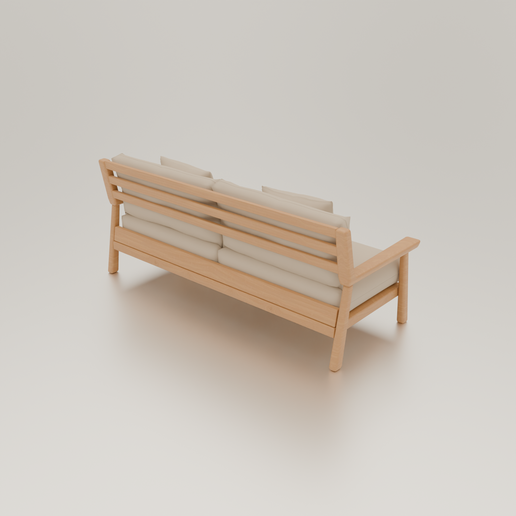 5.png 1/12 Scale Modern Miniature Sofa STL File for 3D Printing, Dollhouse Couch Digital Download, Diorama Furniture Accessory