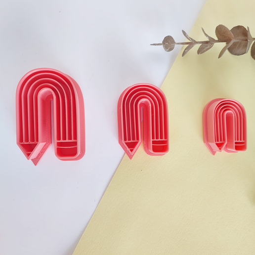 Polymer clay cutter model folded pencils. Pack 3 sizes 3D model
