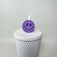 IMG_1987.jpg Smiley Face Straw Topper, Happy Straw Charm for Stanley Cup Tumblers