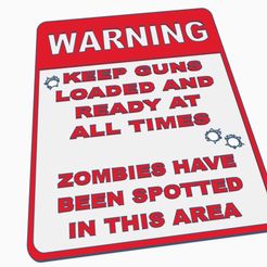 Screenshot-2023-05-17-183216.jpg Fichier STL Panneau d'avertissement Zombie Man Cave Garage Range Sign Walking Dead・Design à télécharger et à imprimer en 3D