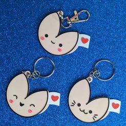 FOOD07.jpg 3D file Chibi fortune cookie keychain & magnet set・Template to download and 3D print