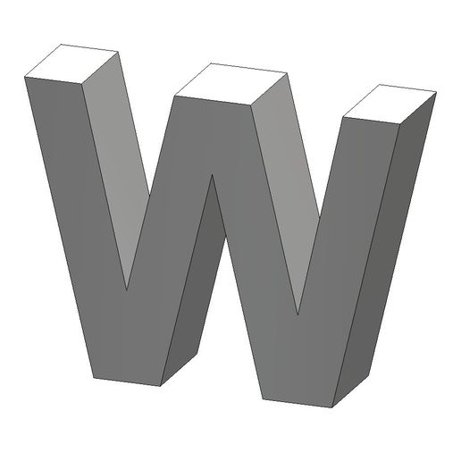 🧲 W Buchstabe Arial Font・ STL File for 3D printing・Cults