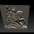 012.jpg CNC 3d Relief Model STL for Router 3 axis - Saint George killing dragon