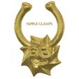 Fem-jewel-56-v1-00.jpg STL file fake Nose hook "Incubus" FAKE NIPPLE Clamps Pendant PIERCING Female Septum Barbaella male Non-Piercing Body Jewellery Bondage Weight femJ-56 3d print cnc・3D printable model to download