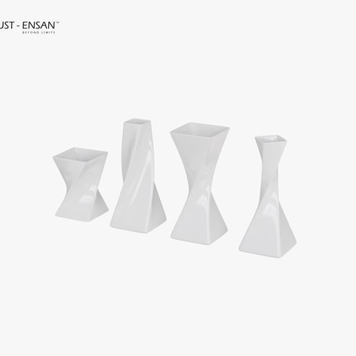 Twisted Geometric Vase Collection - 4 Minimal 3D Printable Models