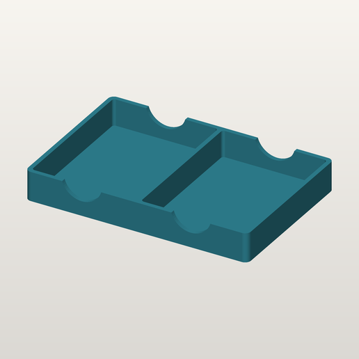 Card Draw & Discard Tray – Two Slots for Sleeved Cards