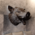 WILD-BOAR-mouth-open-1.png wild boar mouth open wall decor STL