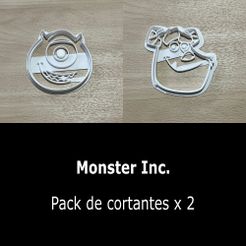 Monster-Inc.jpg STL-Datei Packung mit 2 Monster Inc Ausstechern (Sullivan und Mike Wazowski)・Modell für 3D-Drucker zum Herunterladen
