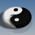 YY.jpg 3D rounded Ying and Yang symbol