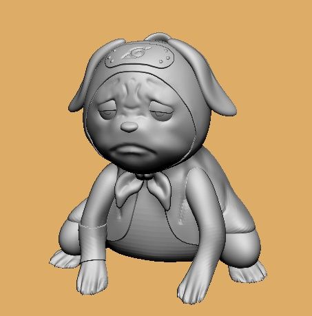 🗝️ Pakkun KEYCHAIN - Naruto・ OBJ File for ・Cults